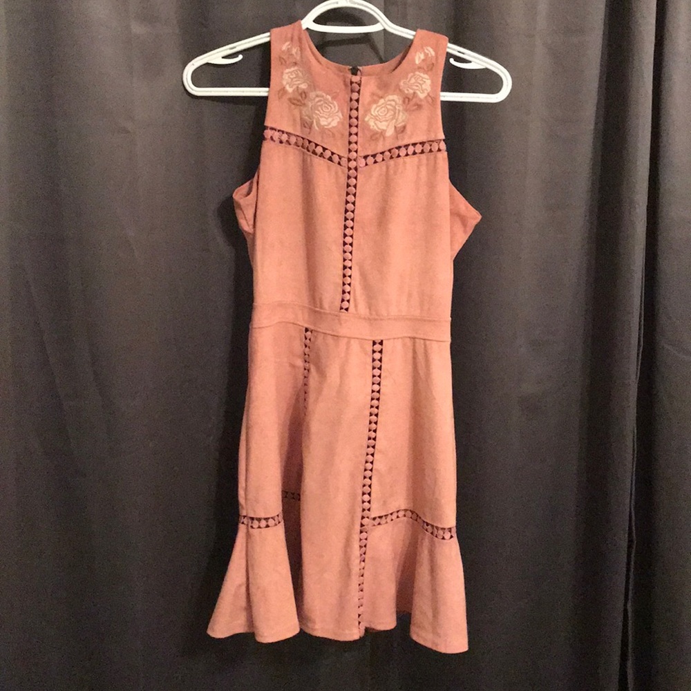 Dusty Rose Faux Suede Dress